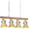 vidaXL Plafonnier industriel Laiton E27 Bois de manguier