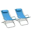vidaXL Vidaxl Chaises À Bascule Lot De 2 Acier Bleu