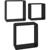 vidaXL Étagères murales sous forme de cube 3 pcs Noir MDF