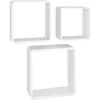vidaXL Étagères murales sous forme de cube 3 pcs Blanc MDF