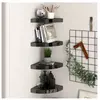 vidaXL Étagères d'angle flottantes 4 pcs noir brillant 25x25x3,8cm MDF