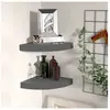vidaXL Étagères d'angle flottantes 2pcs gris brillant 25x25x3,8cm MDF