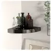 vidaXL 323889 Floating Corner Shelf High Gloss Black 25x25x3,8 cm MDF