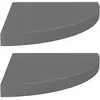 vidaXL Étagères d'angle flottantes 2pcs gris brillant 35x35x3,8 cm MDF