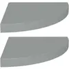 vidaXL Étagères d'angle flottantes 2 pcs gris 35x35x3,8 cm MDF