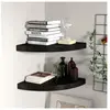 vidaXL Étagères d'angle flottantes 2 pcs noir 35x35x3,8 cm MDF