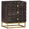 vidaXL Table de chevet Noir 40x30x50 cm Bois de manguier massif