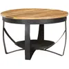 vidaXL Table basse Ø68x43 cm Bois de manguier brut