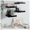 vidaXL Étagère murale flottante 4 pcs Noir brillant 23x23,5x3,8 cm MDF