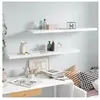 vidaXL Étagère murale flottante 2pcs Blanc brillant 120x23,5x3,8cm MDF