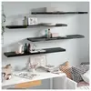 vidaXL Étagère murale flottante 4 pcs Noir brillant 120x23,5x3,8cm MDF