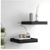 vidaXL Étagères murales flottantes 2 pcs noir 23x23,5x3,8 cm MDF