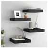 vidaXL Étagères murales flottantes 4 pcs noir 23x23,5x3,8 cm MDF
