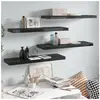 vidaXL Étagère murale flottante 4 pcs Noir brillant 80x23,5x3,8 cm MDF