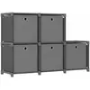 vidaXL Étagère d'affichage 5 cubes et boîtes Gris 103x30x72,5 cm Tissu