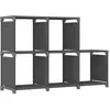 vidaXL Étagère d'affichage 5 cubes Gris 103x30x72,5 cm Tissu