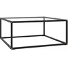 vidaXL Table basse Noir avec verre trempé 80x80x35 cm