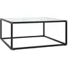vidaXL Table basse Noir avec verre marbre blanc 80x80x35 cm