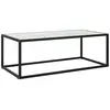 vidaXL Table basse Noir avec verre marbre blanc 100x50x35 cm