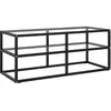 vidaXL Meuble TV avec verre trempé Noir 100x40x40 cm