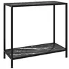 vidaXL Table console Noir 80x35x75 cm Verre trempé