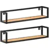 vidaXL Étagères murales 2 pcs 80 cm Bois d'acacia massif