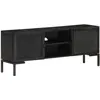 vidaXL Meuble TV Noir 115x30x46 cm Bois massif de manguier