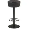 Non communiqué vidaXL Tabouret de bar Noir Cuir véritable