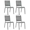 vidaXL Chaises d'extérieur 4 pcs Design à lattes Acier Gris foncé