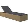 vidaXL Chaise longue Résine tressée Marron et gris foncé