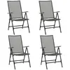 vidaXL Chaises pliables en maille 4 pcs Acier Anthracite