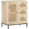 vidaXL Buffet 60x35x70 cm Bois de manguier massif et canne naturelle