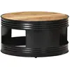 vidaXL Table basse Noir 68x68x36 cm Bois massif de manguier brut