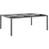 vidaXL Table de jardin 200x150x75 cm Verre trempé/résine tressée Gris
