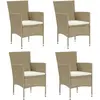 vidaXL Chaises de salle à manger de jardin 4 pcs Résine tressée Beige