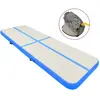 vidaXL Tapis gonflable de gymnastique avec pompe 500x100x15cm PVC Bleu