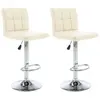 vidaXL Tabourets de bar lot de 2 crème similicuir