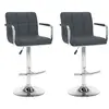 vidaXL Tabourets de bar lot de 2 gris similicuir