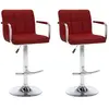 vidaXL Tabourets de bar lot de 2 rouge bordeaux similicuir