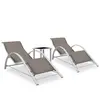 vidaXL Chaises longues 2 pcs avec table Aluminium Taupe
