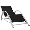 vidaXL Chaise longue textilène et aluminium noir