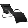 vidaXL Chaise longue textilène noir et gris