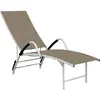 vidaXL Chaise longue Textilène et aluminium Taupe