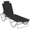 vidaXL Chaise longue aluminium et textilène noir