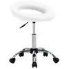 vidaXL Chaise de travail roulante Blanc Similicuir
