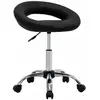 vidaXL Chaise de travail roulante Noir Similicuir