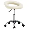 vidaXL Chaise de travail roulante Crème Similicuir