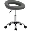 vidaXL Chaise de travail roulante Gris Similicuir