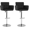 vidaXL Tabourets de bar lot de 2 noir similicuir