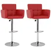 vidaXL Tabourets De Bar 2 Pcs Rouge Similicuir - Vidaxl